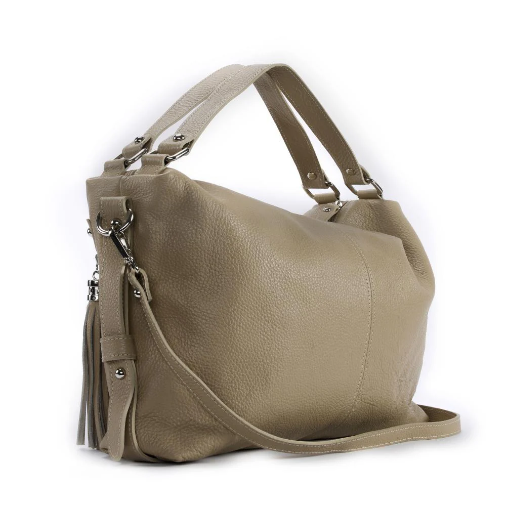 Sac à main en cuir grainé ARIZONA Taupe clair - Image 3