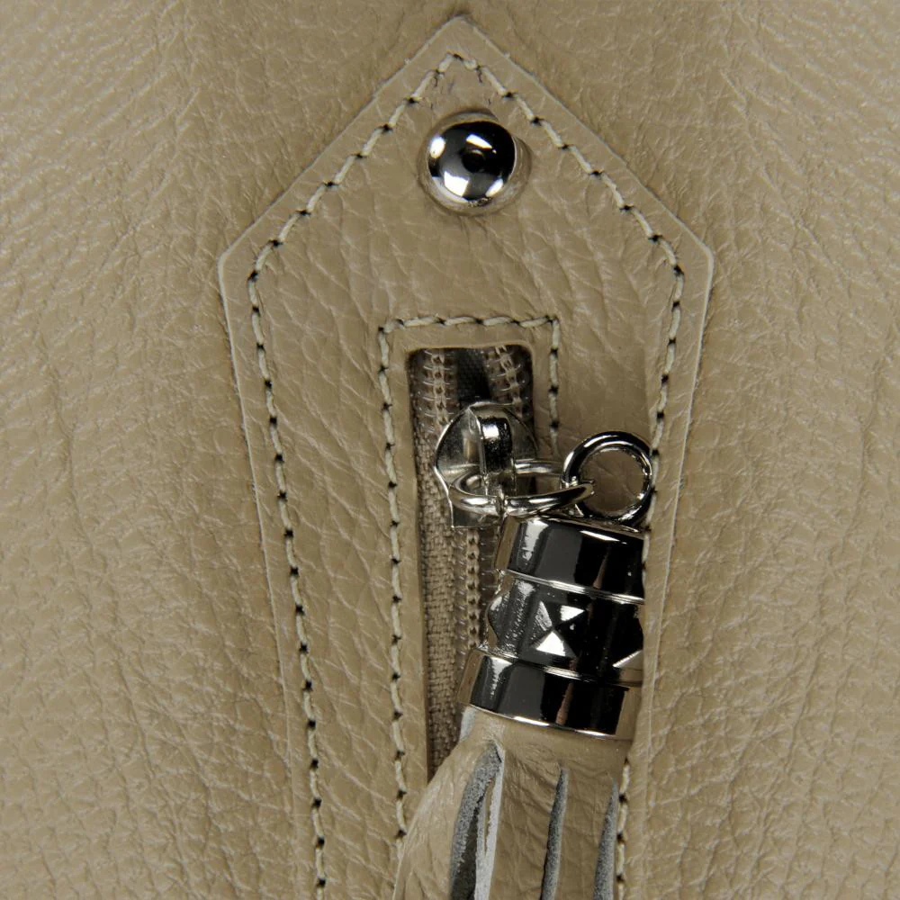 Sac à main en cuir grainé ARIZONA Taupe clair - Image 4