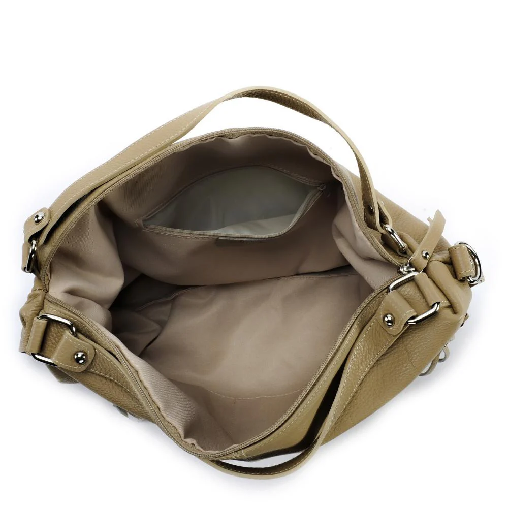 Sac à main en cuir grainé ARIZONA Taupe clair - Image 5
