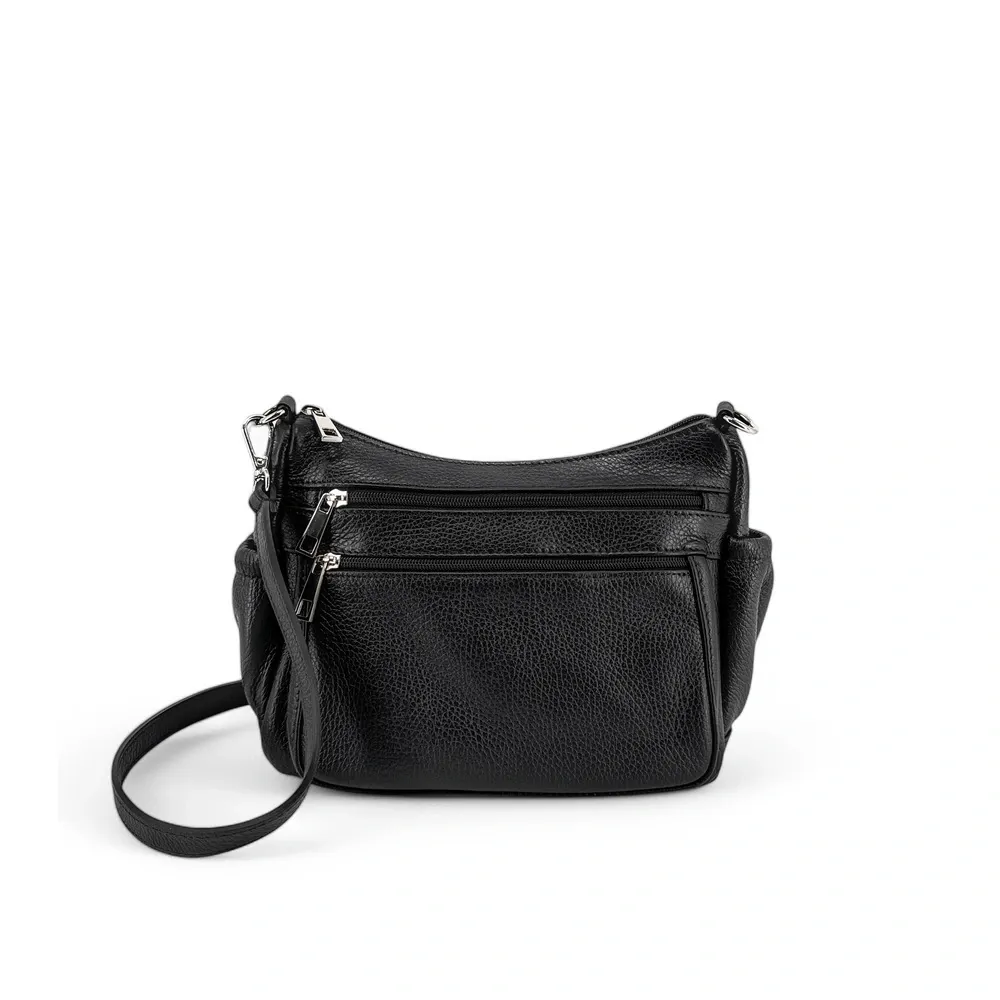 Sac à main en cuir grainé BROOKLYN Noir