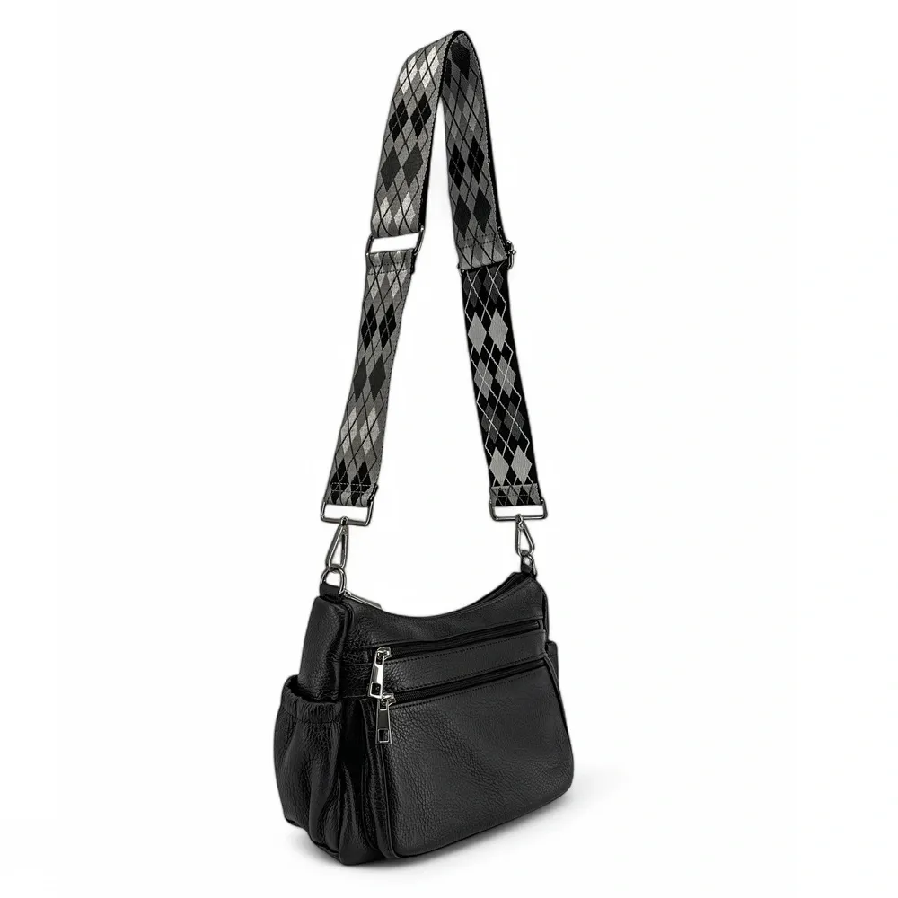 Sac à main en cuir grainé BROOKLYN Noir - Image 7