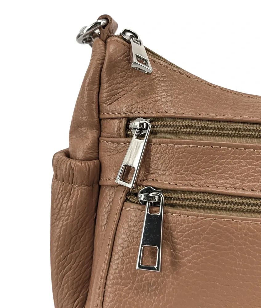 Sac à main en cuir grainé BROOKLYN Taupe foncé - Image 6