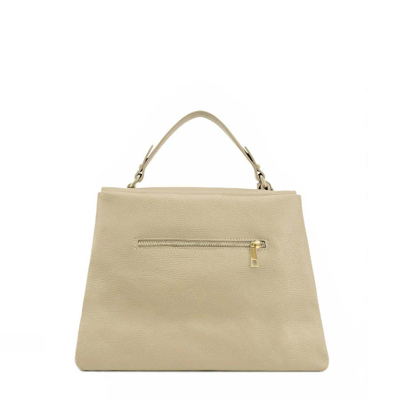 Sac à main en cuir grainé CHELSEA Beige crème - Image 9