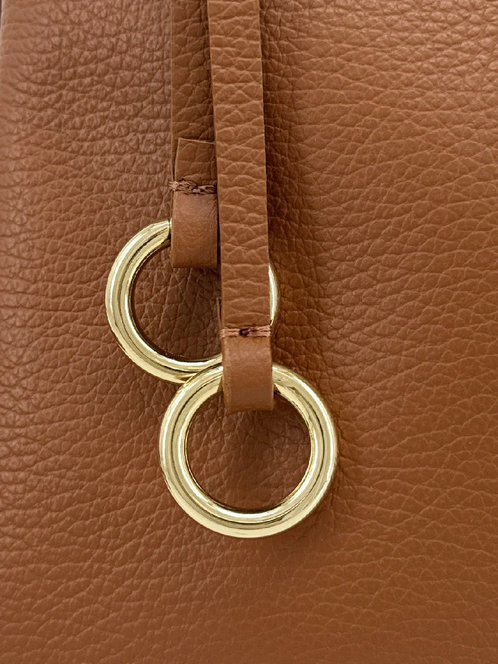 Sac à main en cuir grainé CHELSEA Marron camel foncé - Image 6