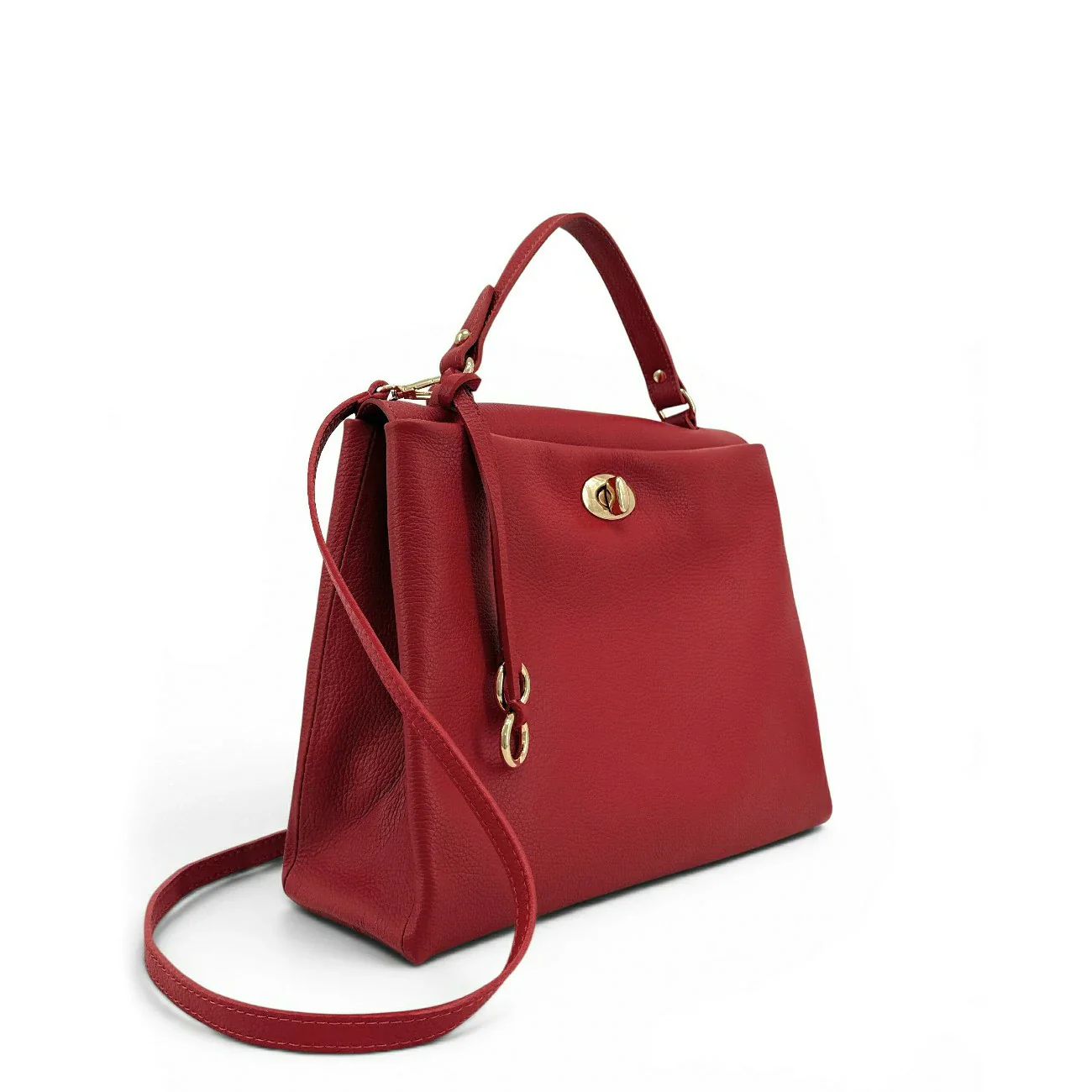 Sac à main en cuir grainé CHELSEA Rouge garance - Image 2
