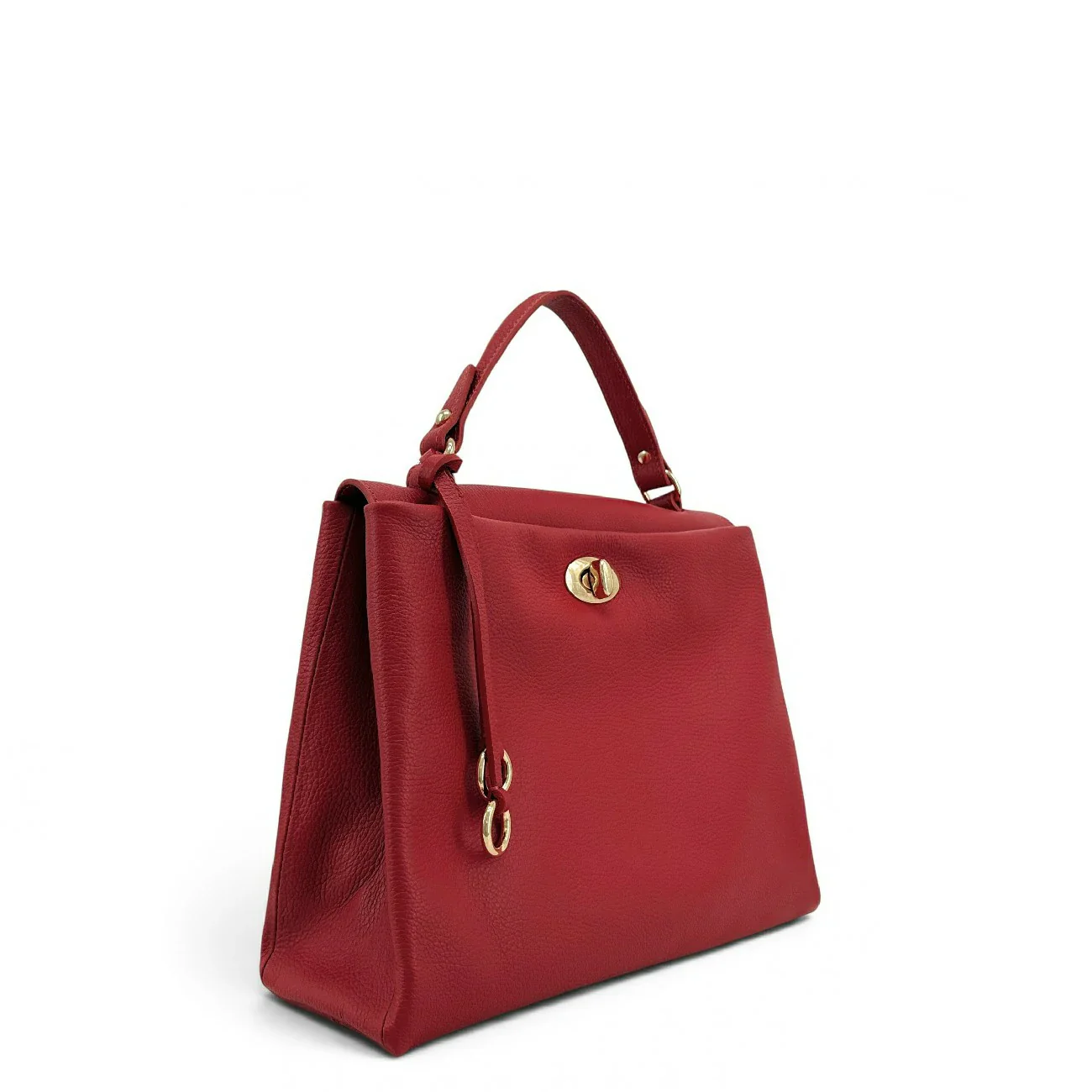 Sac à main en cuir grainé CHELSEA Rouge garance - Image 8