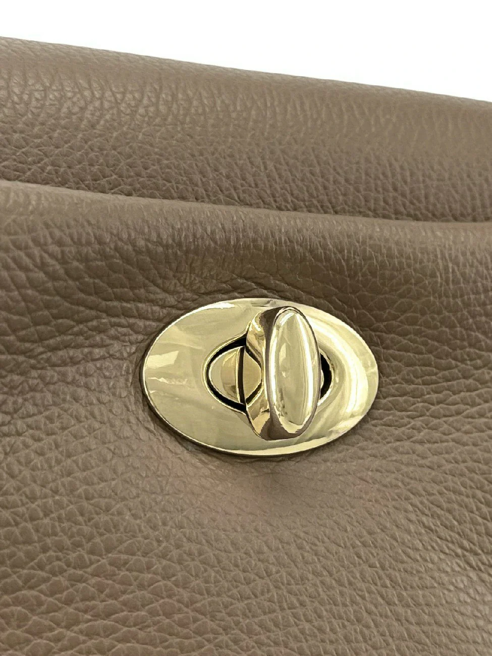 Sac à main en cuir grainé CHELSEA Taupe foncé - Image 5
