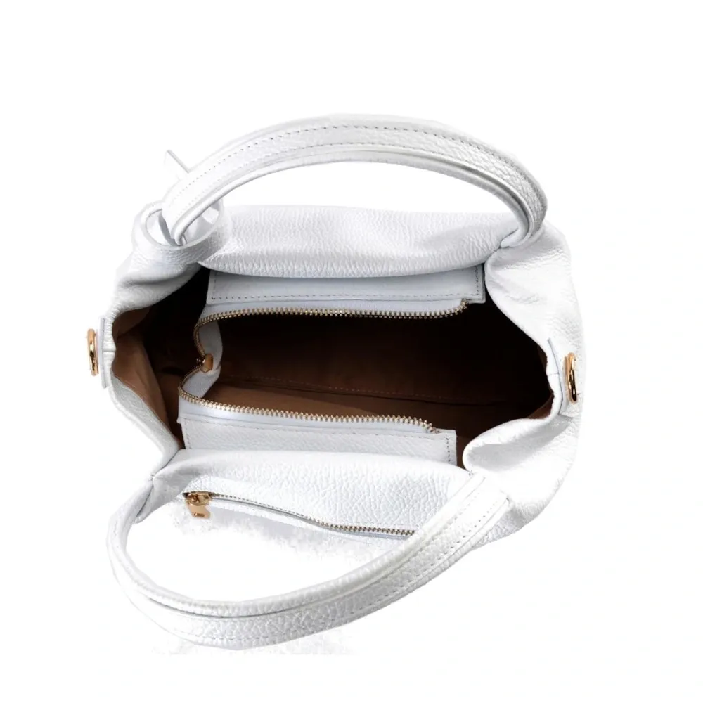 Sac à main en cuir grainé BUBBLE Blanc - Image 6