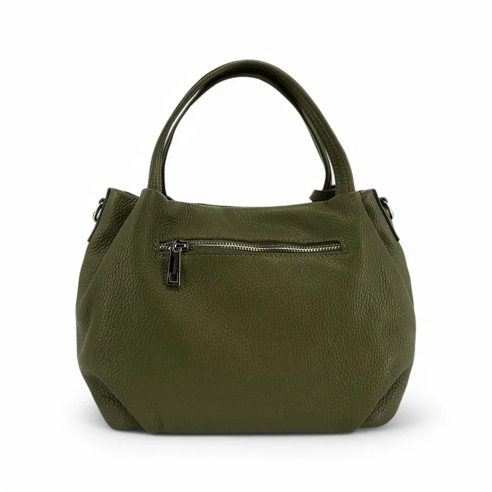 Sac à main en cuir grainé BUBBLE Kaki - Image 3