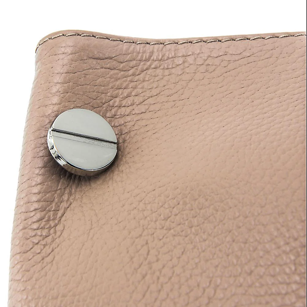 Sac à main en cuir grainé DENZEL Rose nude - Image 4