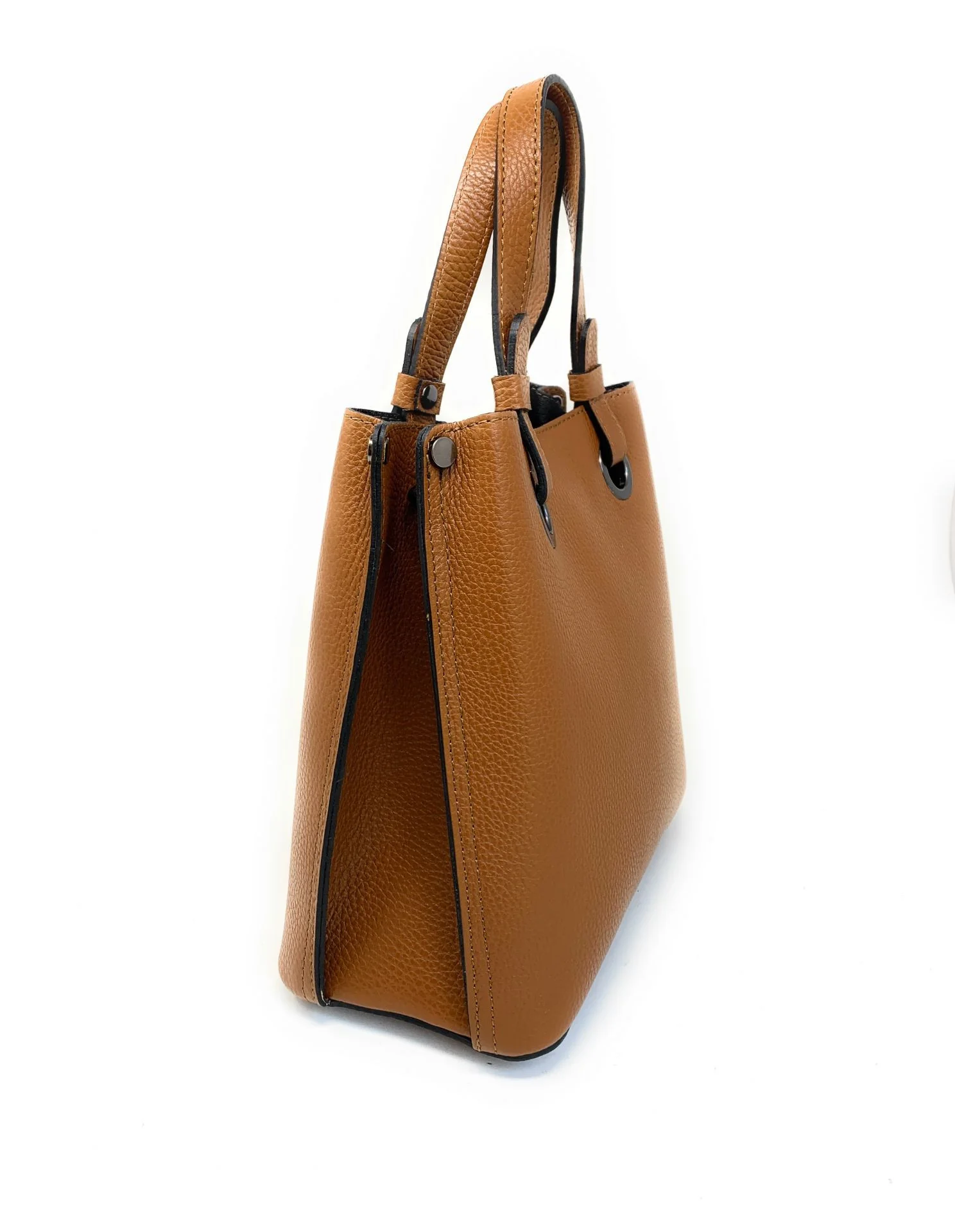 Sac à main en cuir grainé italien GENÈVE Camel - Image 3