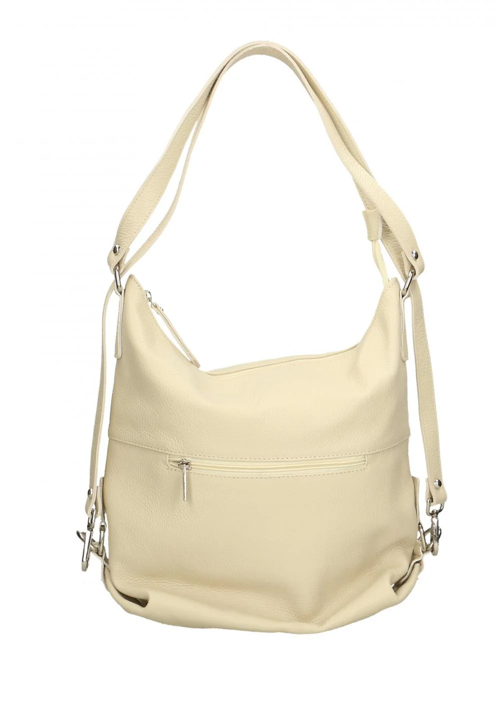 Sac multiposition en cuir grainé RIMINI Beige crème - Image 3
