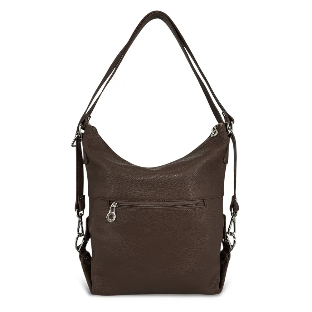 Sac multiposition en cuir grainé RIMINI Chocolat - Image 3