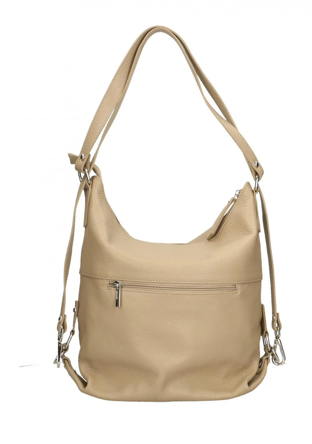 Sac multiposition en cuir grainé RIMINI Taupe - Image 3