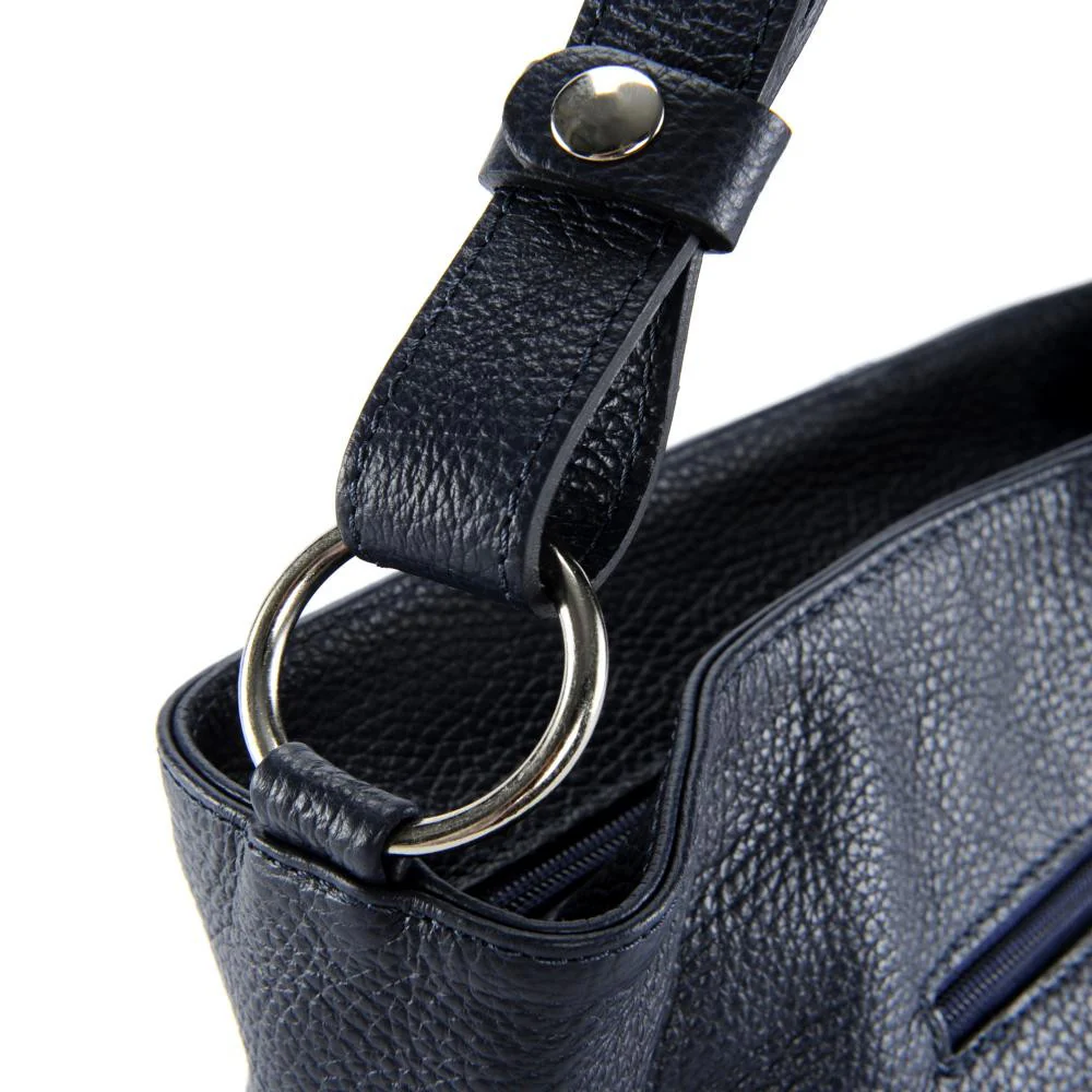 Sac à main en cuir grainé KUTA Bleu marine - Image 4