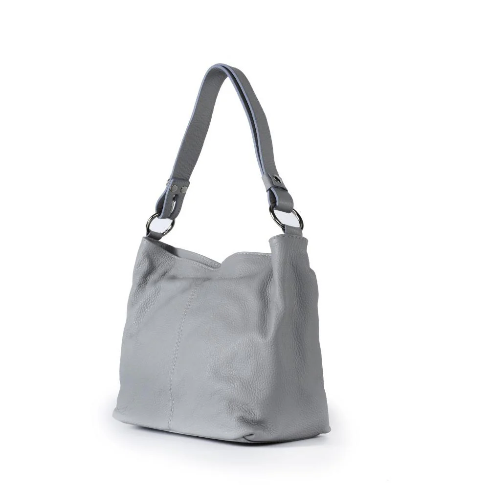 Sac à main en cuir grainé KUTA Gris clair - Image 2
