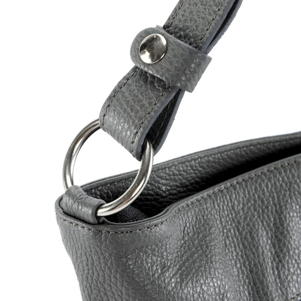Sac à main en cuir grainé KUTA Gris foncé - Image 4