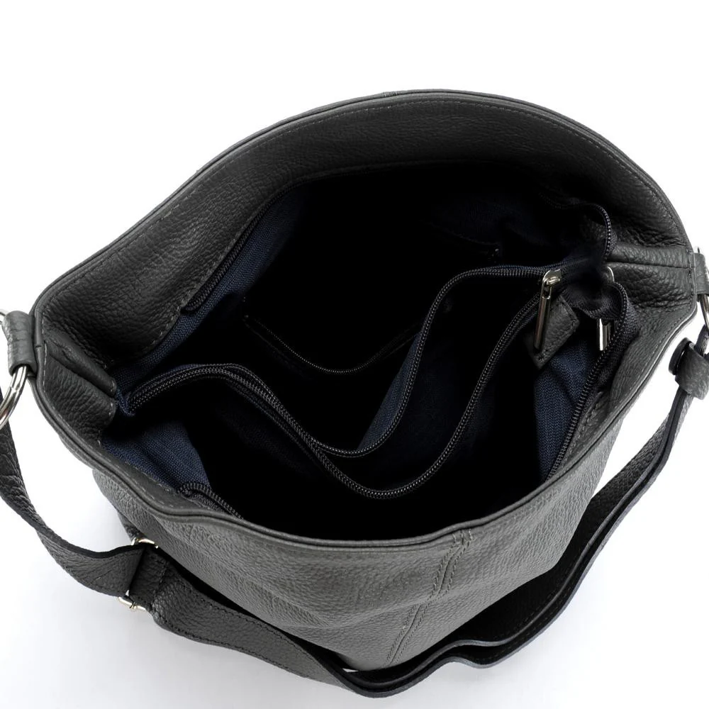 Sac à main en cuir grainé KUTA Gris foncé - Image 5