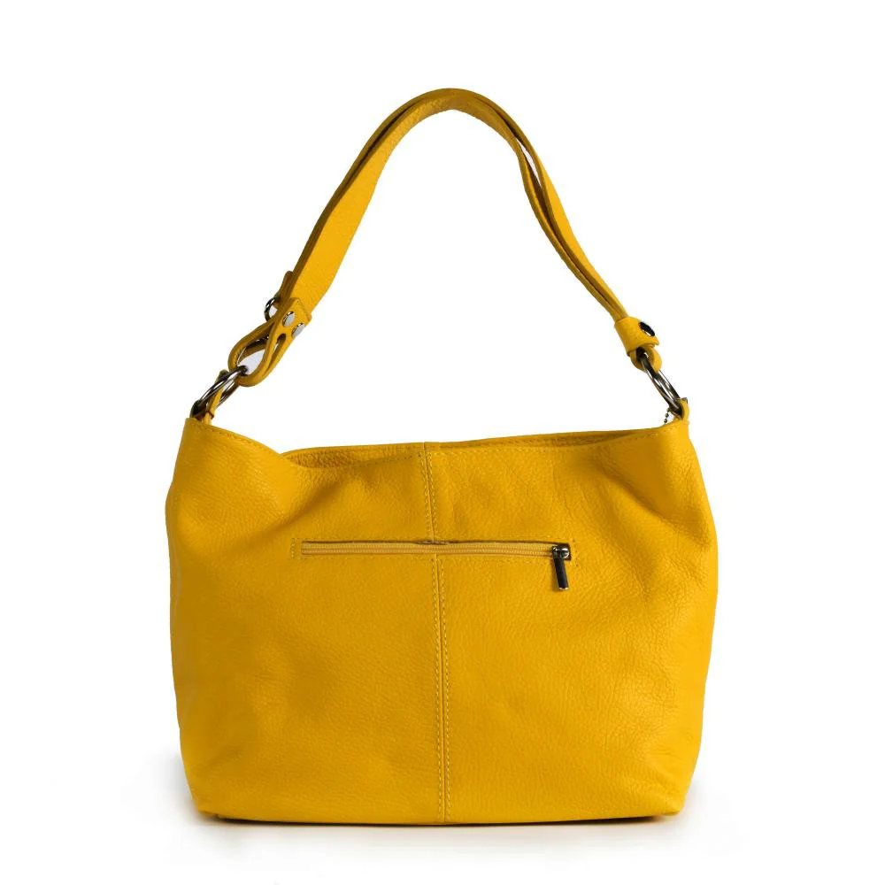 Sac à main en cuir grainé KUTA Jaune Moutarde - Image 3