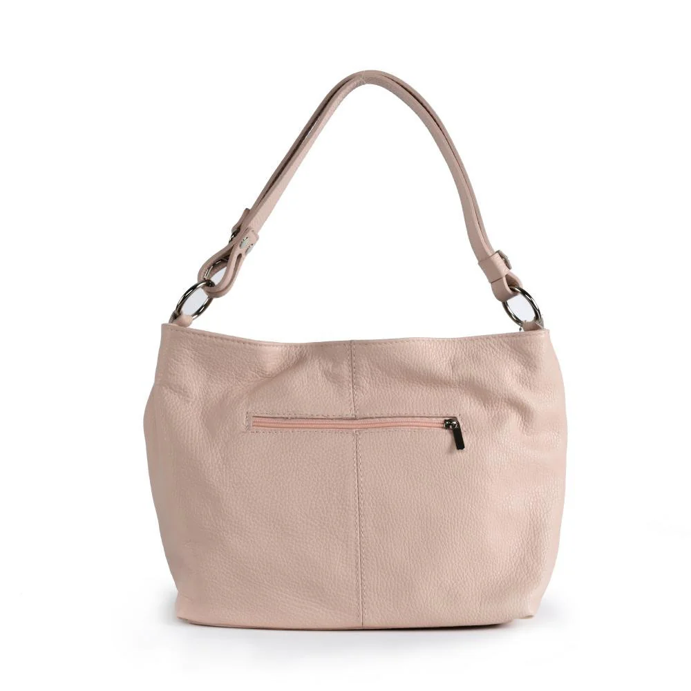 Sac à main en cuir grainé KUTA Rose nude - Image 3
