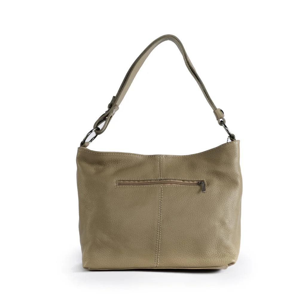 Sac à main en cuir grainé KUTA Taupe clair - Image 3