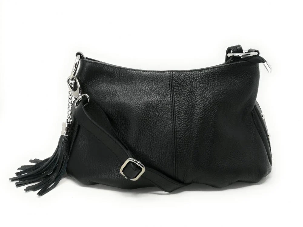 Sac à main en cuir grainé LOBE Noir - Image 4