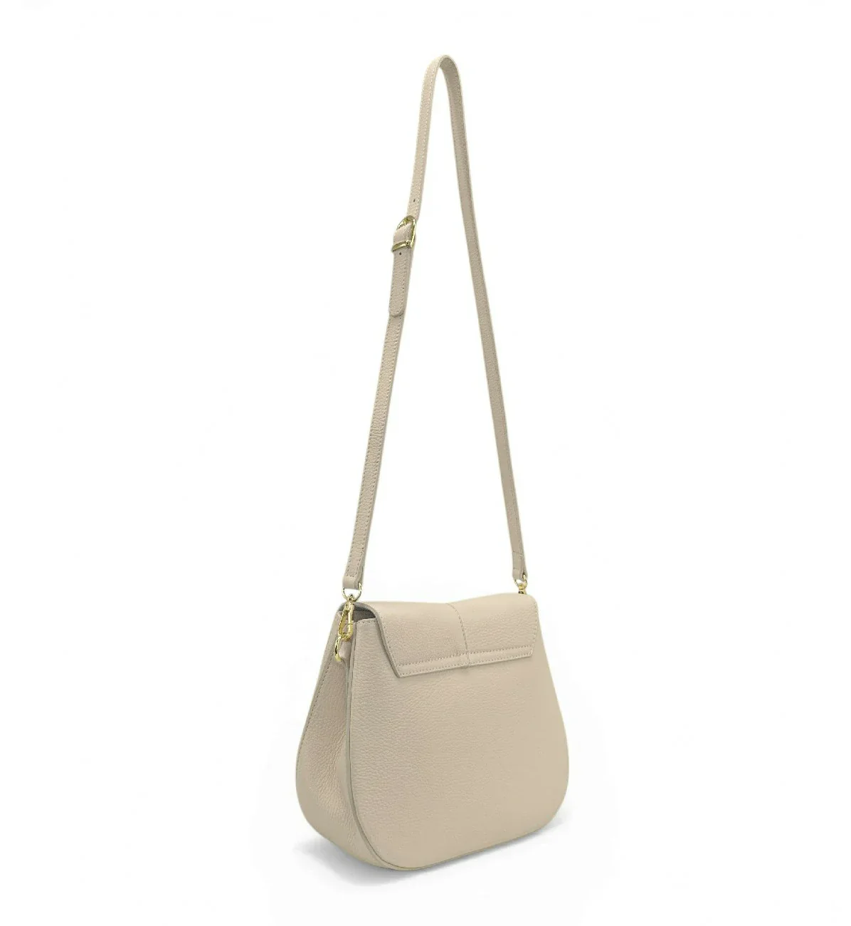 Sac à main en cuir grainé LOUIE Beige crème - Image 6