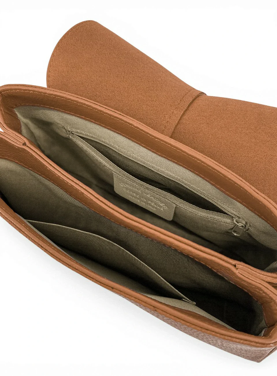 Sac à main en cuir grainé LOUIE Marron camel - Image 8