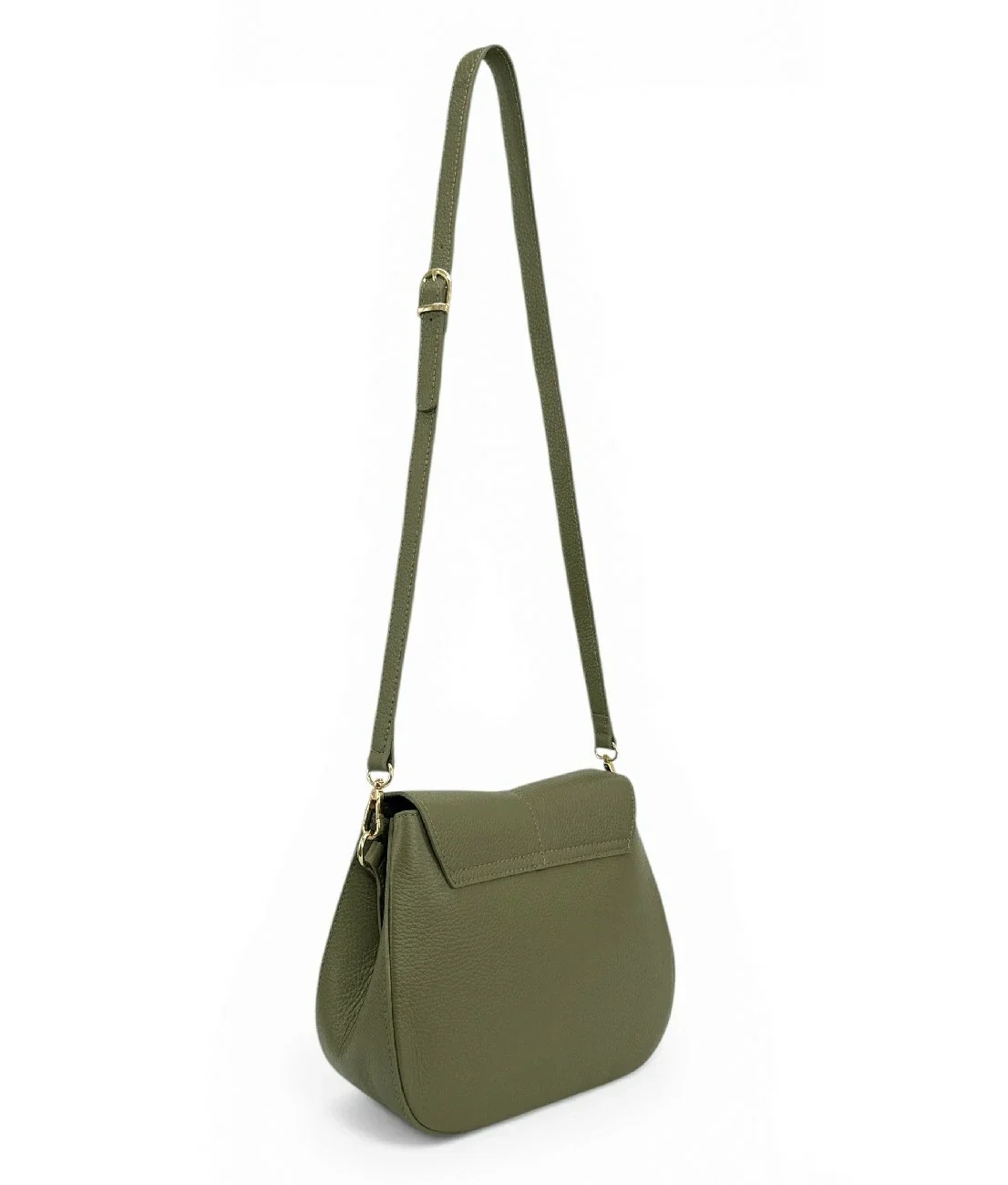 Sac à main en cuir grainé LOUIE Vert kaki - Image 6