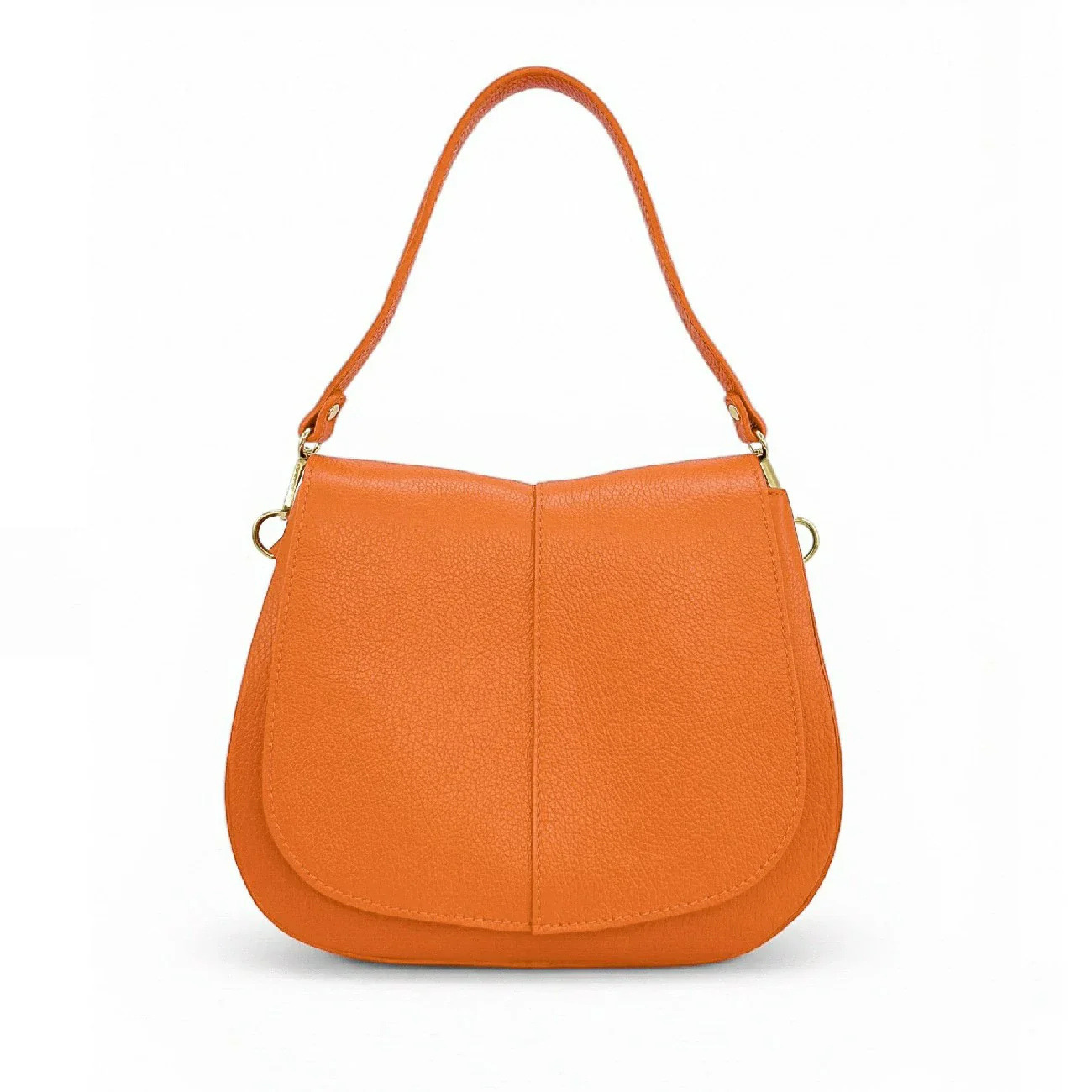 Sac à main en cuir grainé LOUIE Orange - Image 4