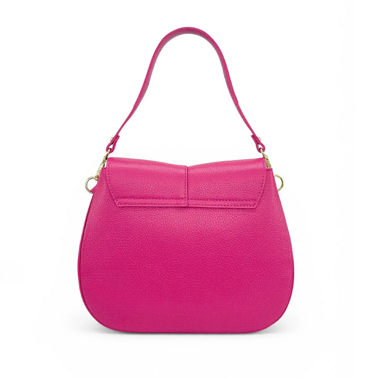 Sac à main en cuir grainé LOUIE Rose fuchsia - Image 7