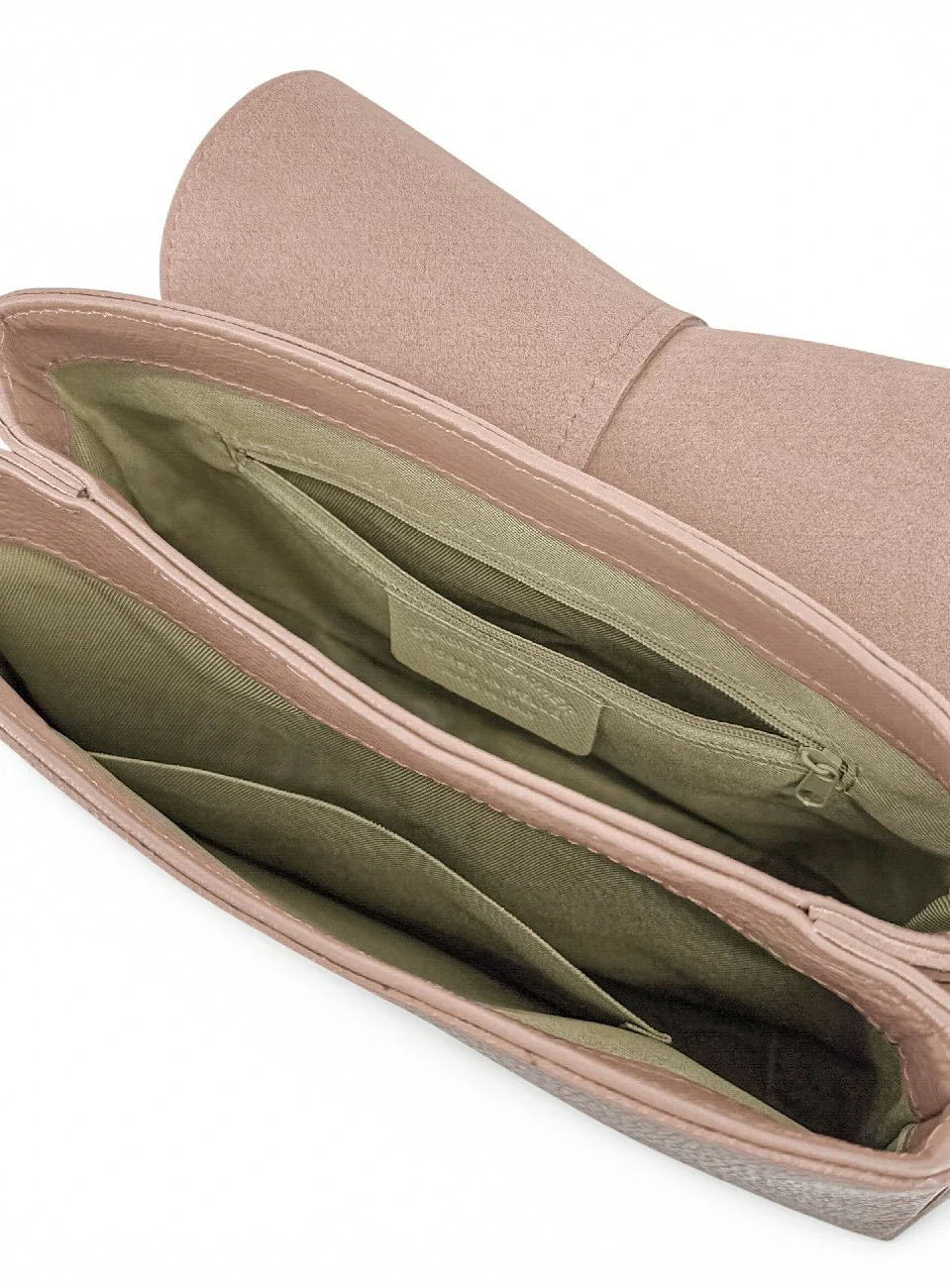 Sac à main en cuir grainé LOUIE Rose nude - Image 8