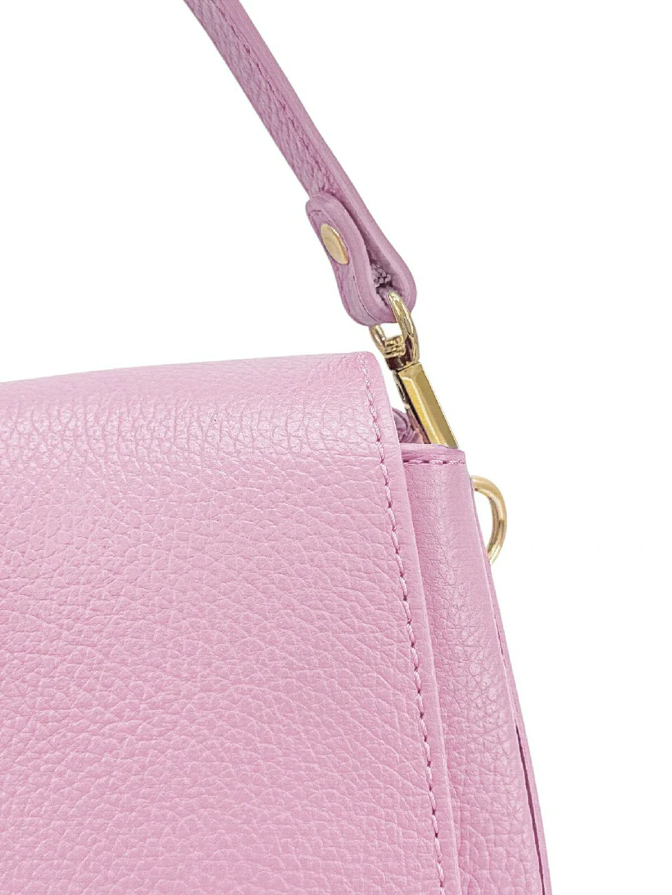 Sac à main en cuir grainé LOUIE Rose pastel - Image 5