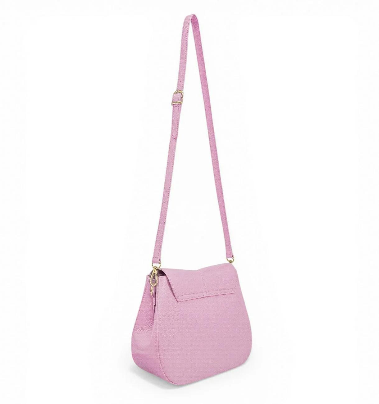 Sac à main en cuir grainé LOUIE Rose pastel - Image 6