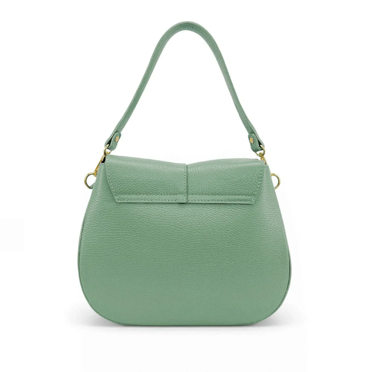 Sac à main en cuir grainé LOUIE Vert pastel - Image 7
