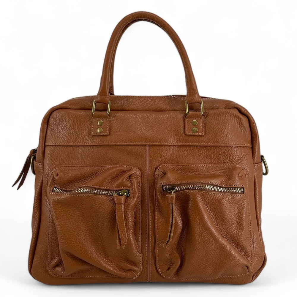 Sac à main en cuir grainé MOSCOU Cognac - Image 4