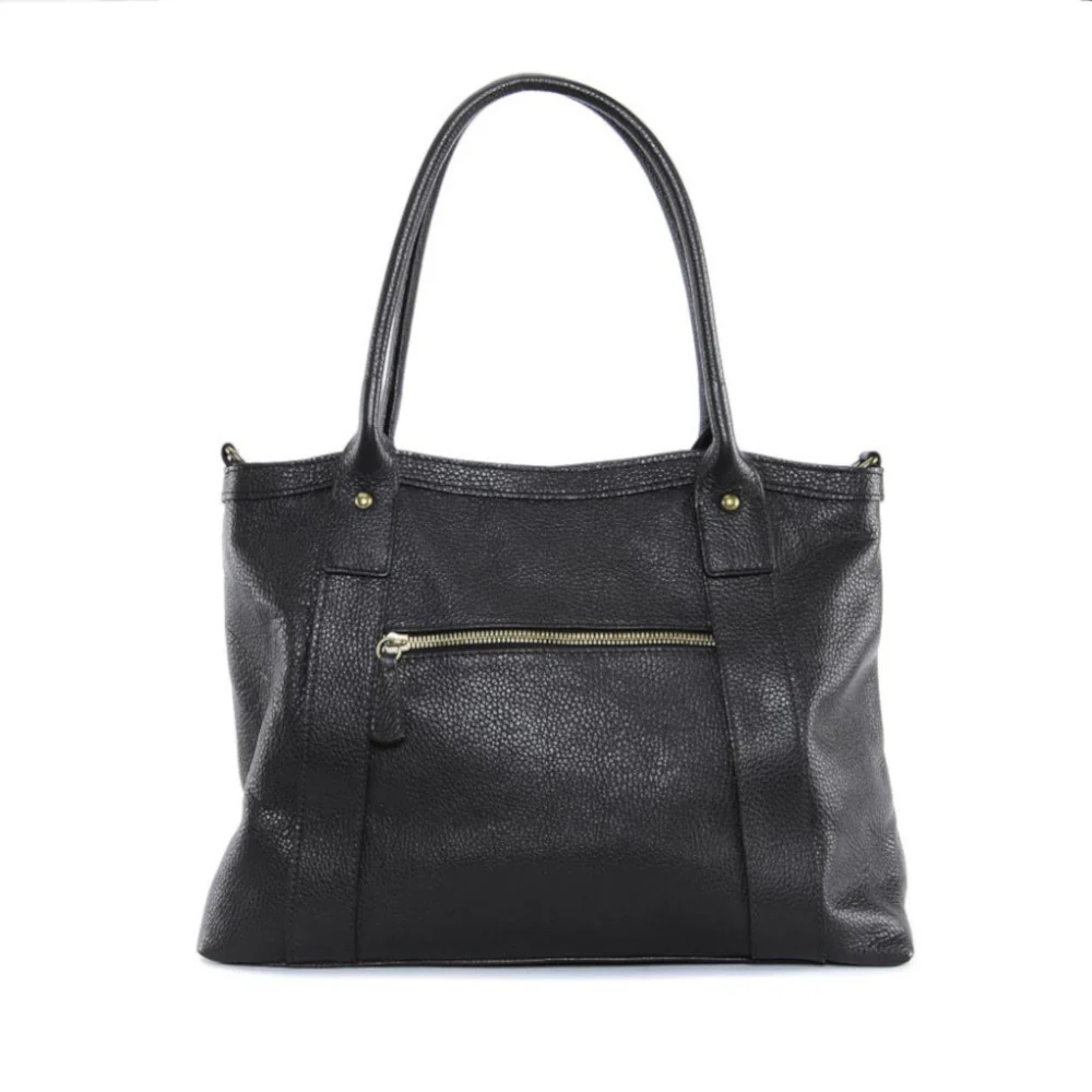 Sac à main en cuir grainé RANGOON Chocolat - Image 3