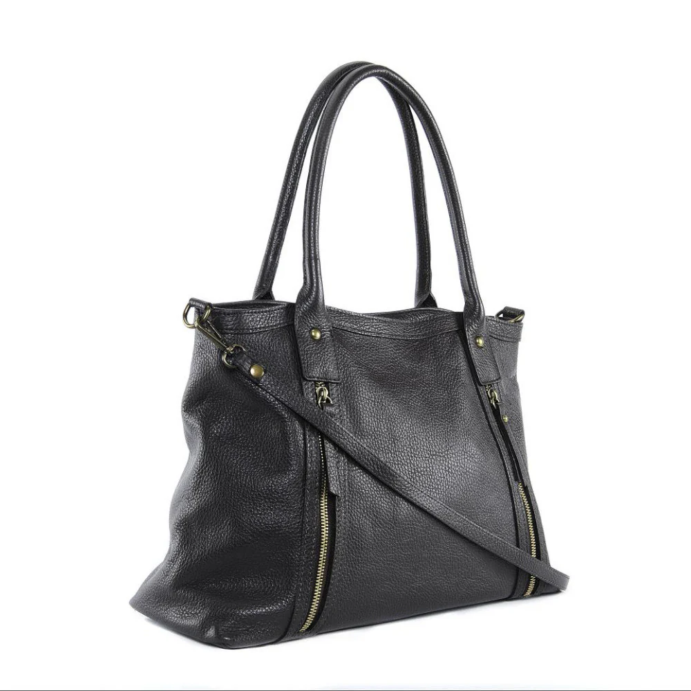 Sac à main en cuir grainé RANGOON Chocolat - Image 4