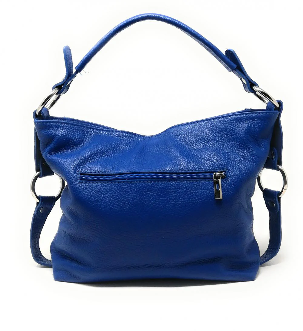 Sac à main en cuir grainé SETE Bleu roi - Image 2