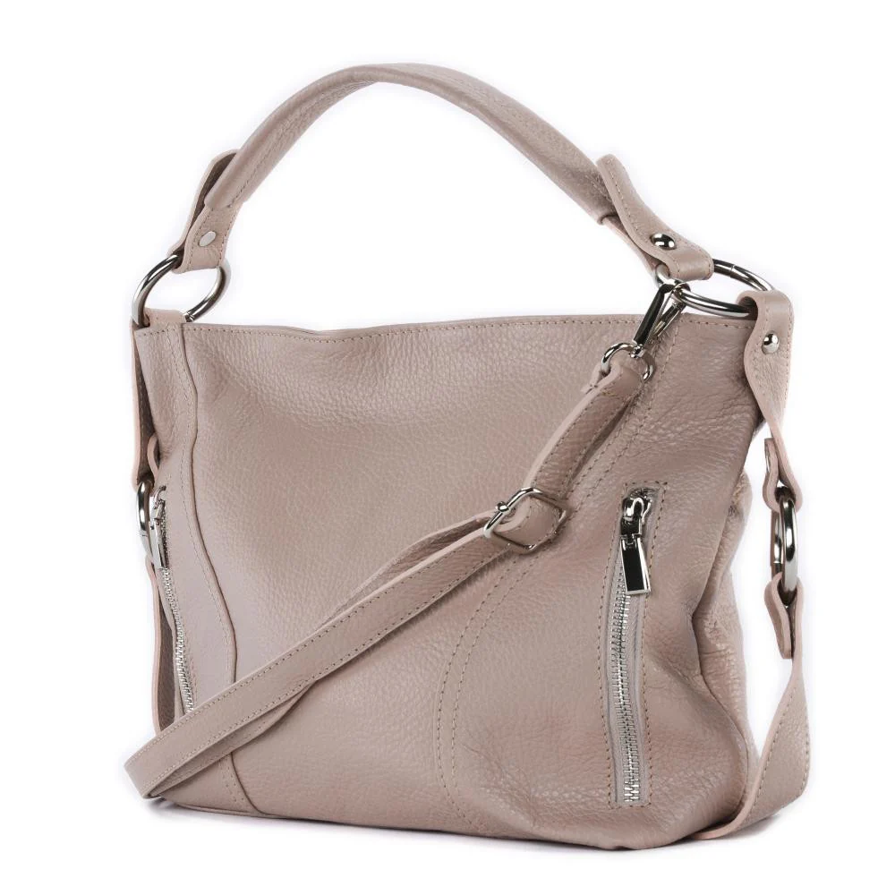 Sac à main en cuir grainé SETE Rose nude - Image 3