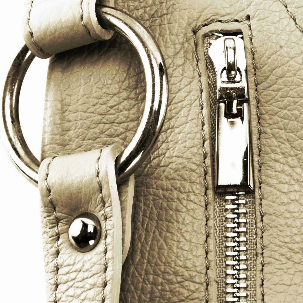 Sac à main en cuir grainé SETE Taupe clair - Image 4