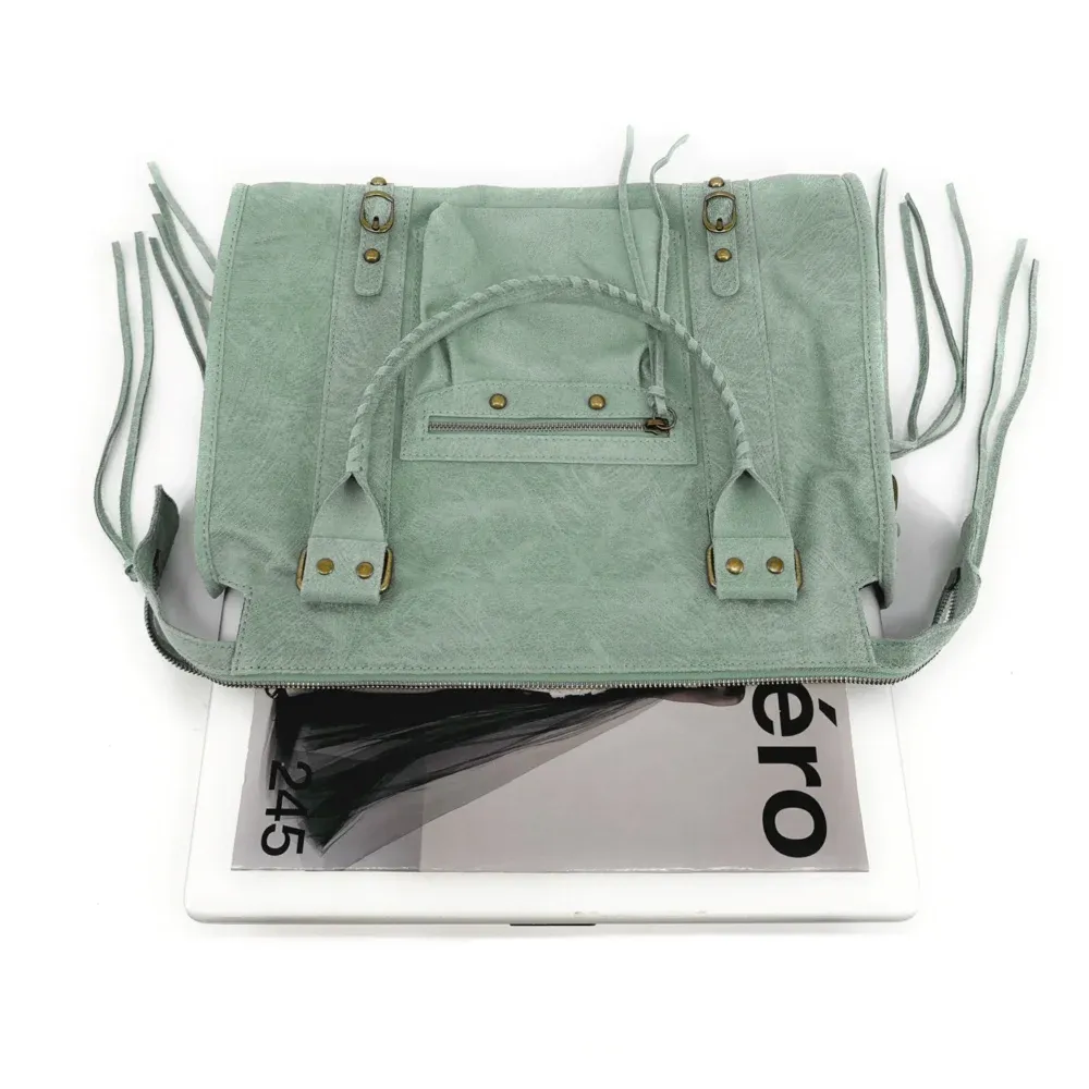 Sac à main en cuir brossé SANDSTORM E.L. SIROCCO Vert pastel - Image 4