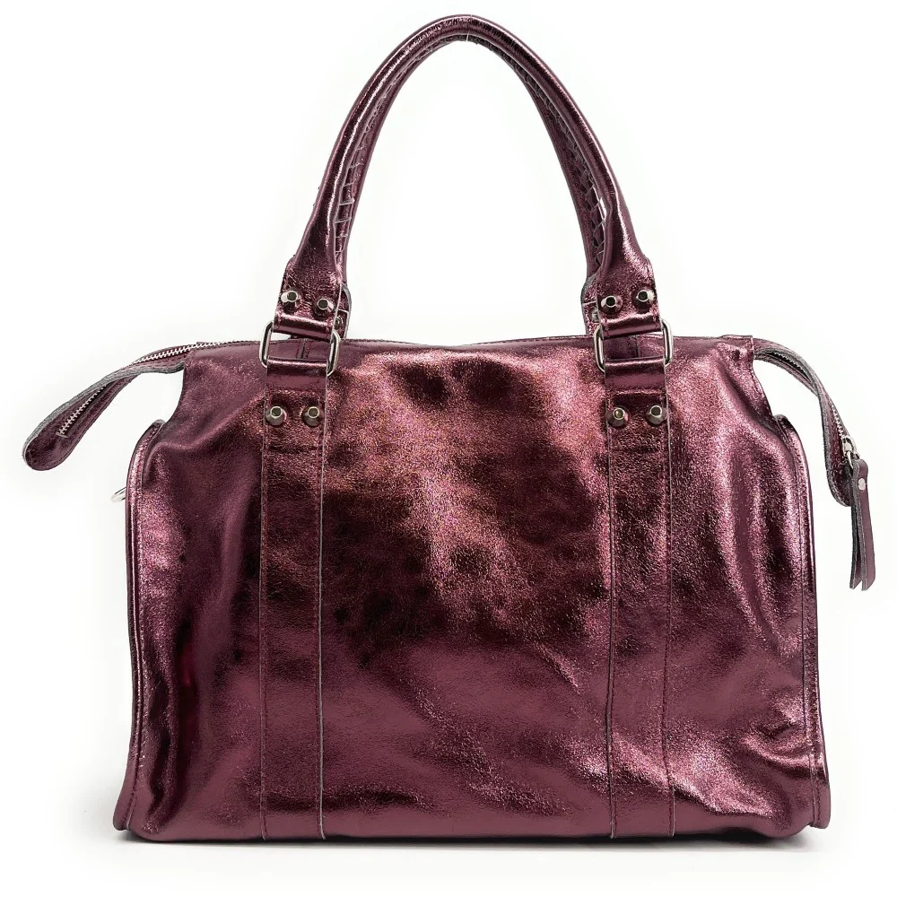 Sac à main en cuir irisé SANDSTORM Framboise irisé - Image 3