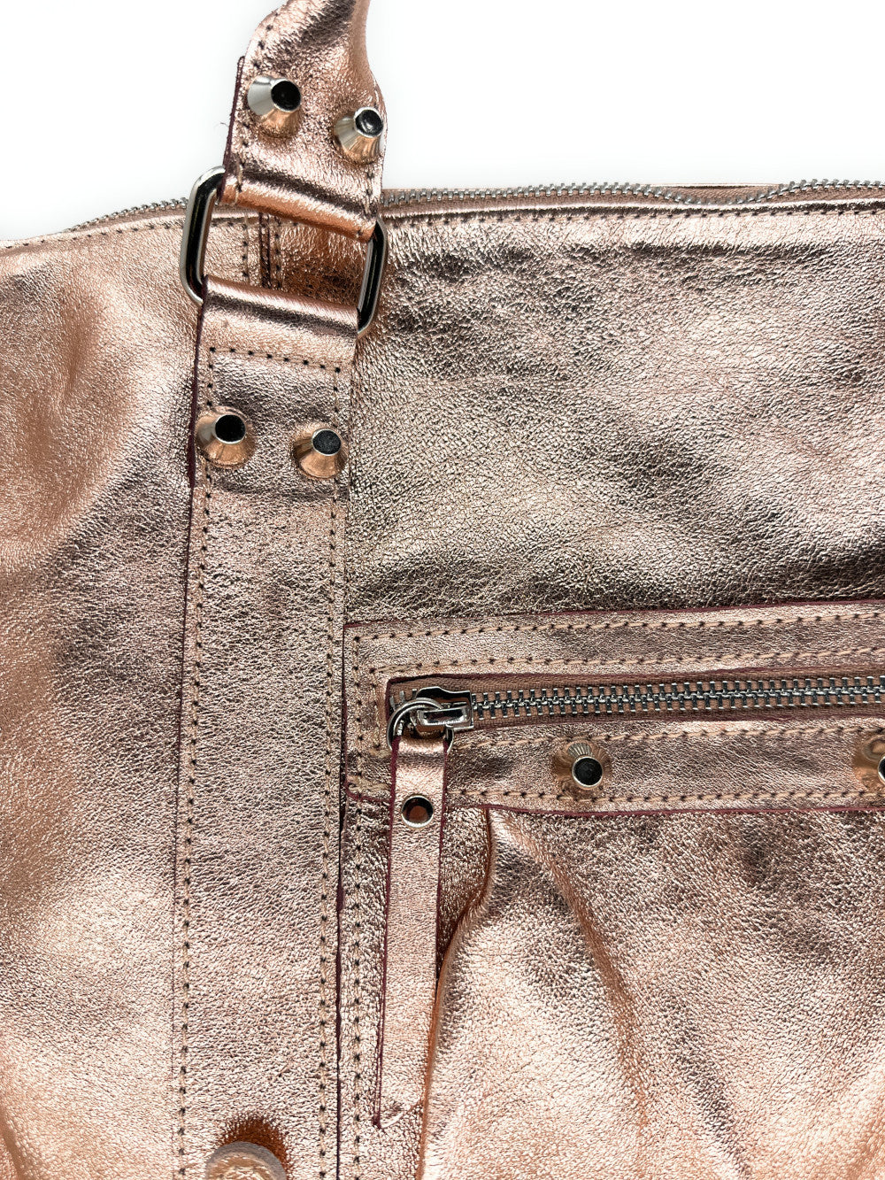 Sac à main en cuir irisé SANDSTORM Rose gold - Image 4