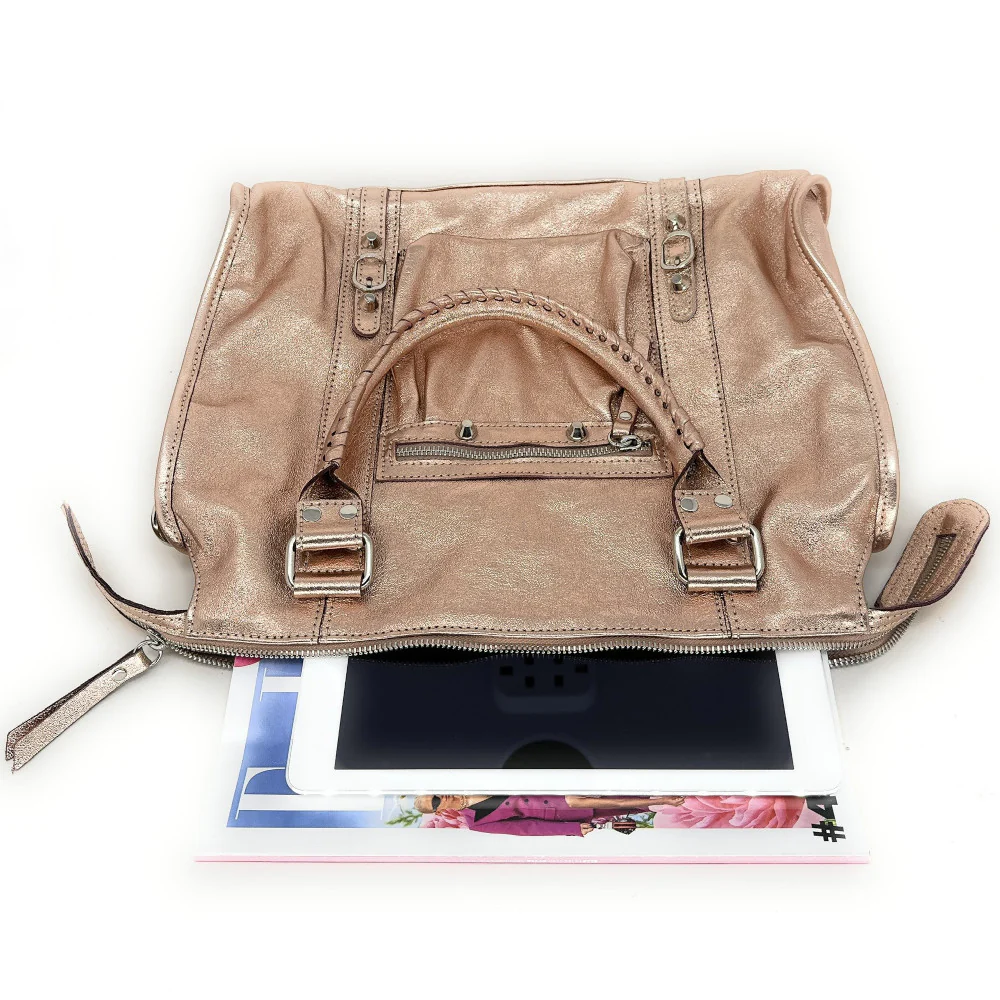 Sac à main en cuir irisé SANDSTORM Rose gold - Image 5