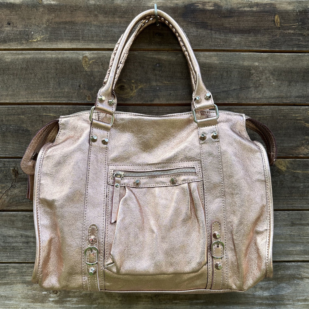 Sac à main en cuir irisé SANDSTORM Rose gold - Image 6