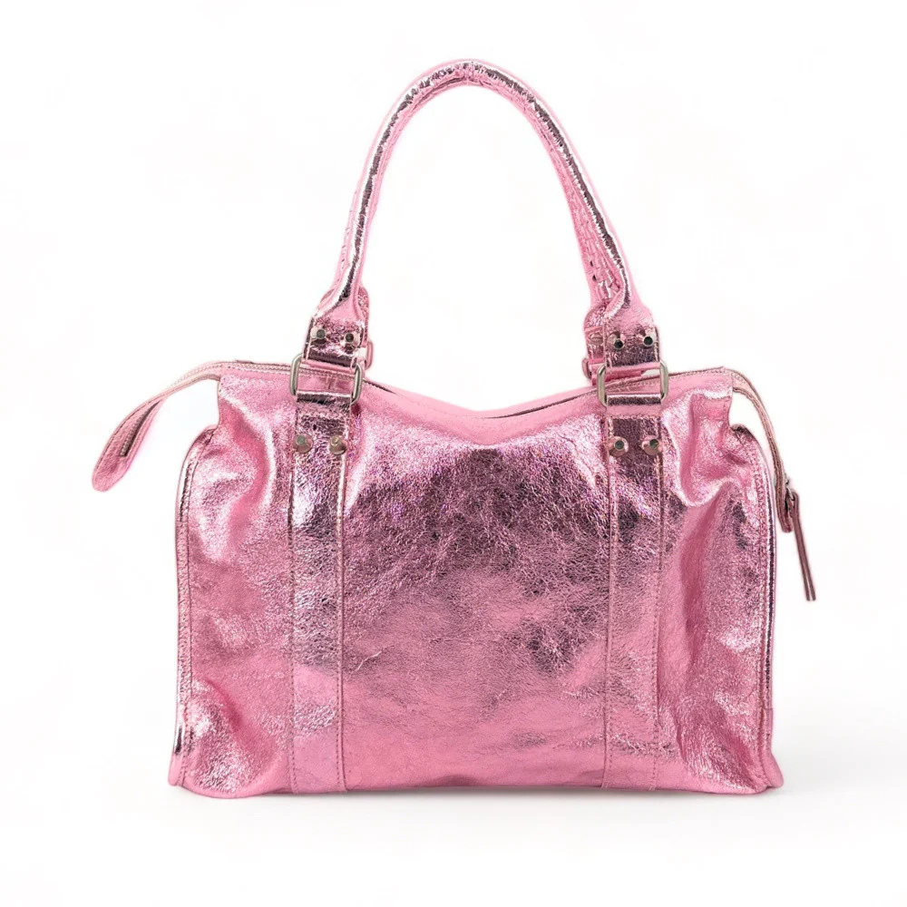 Sac à main en cuir irisé SANDSTORM Rose pâle irisé - Image 3