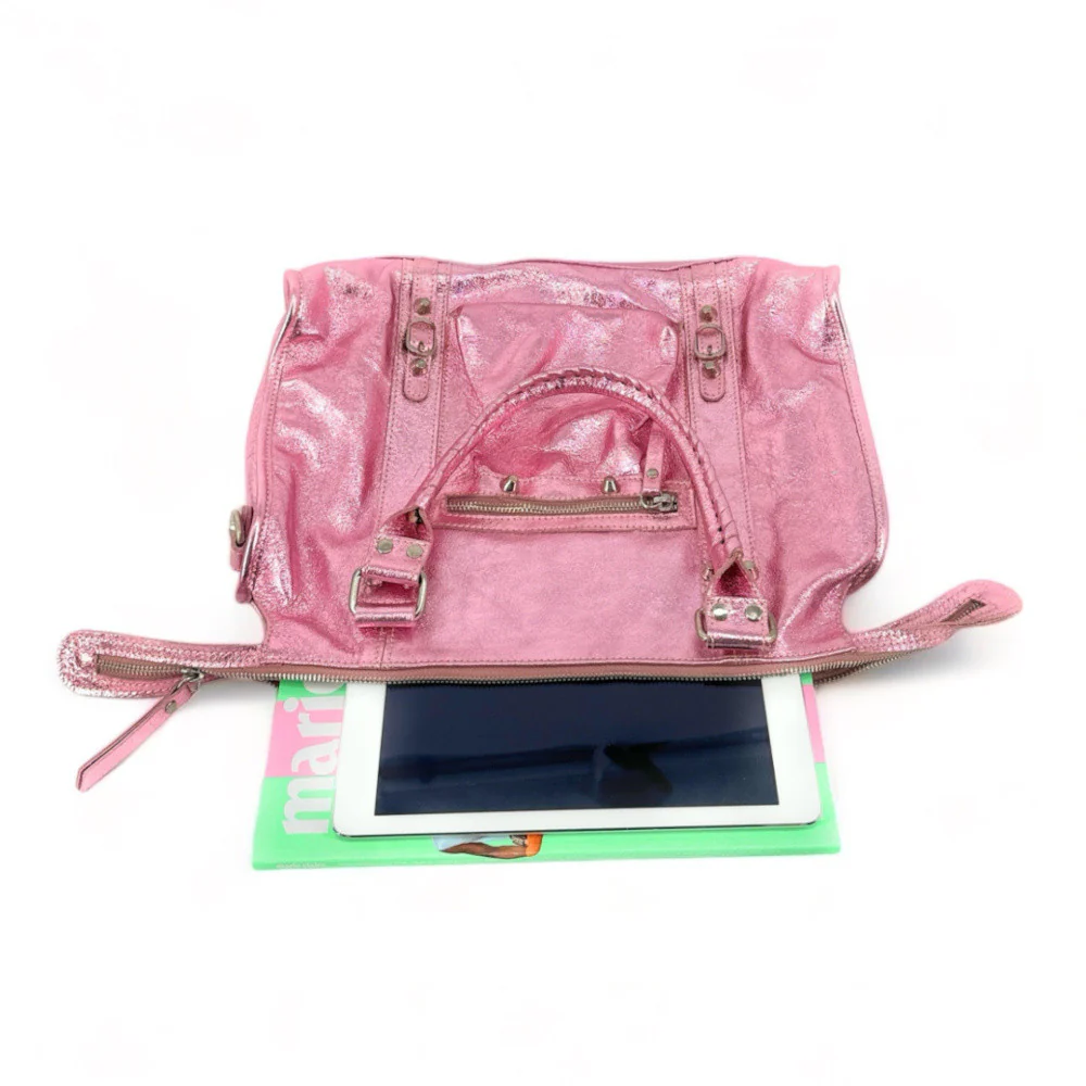 Sac à main en cuir irisé SANDSTORM Rose pâle irisé - Image 4