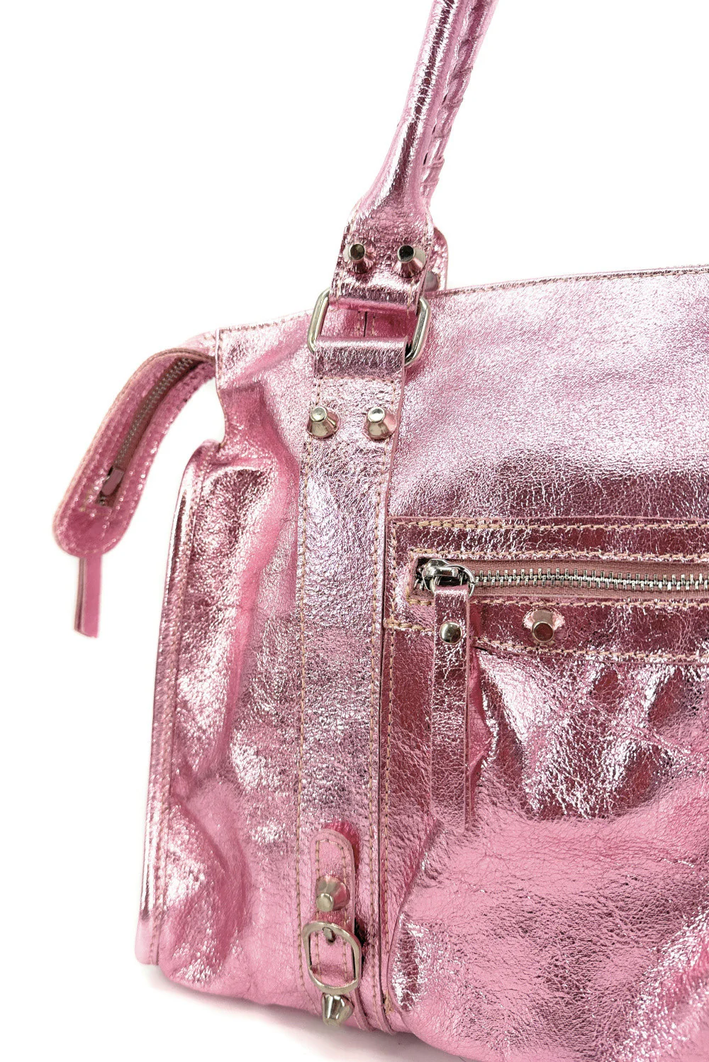 Sac à main en cuir irisé SANDSTORM Rose pâle irisé - Image 5