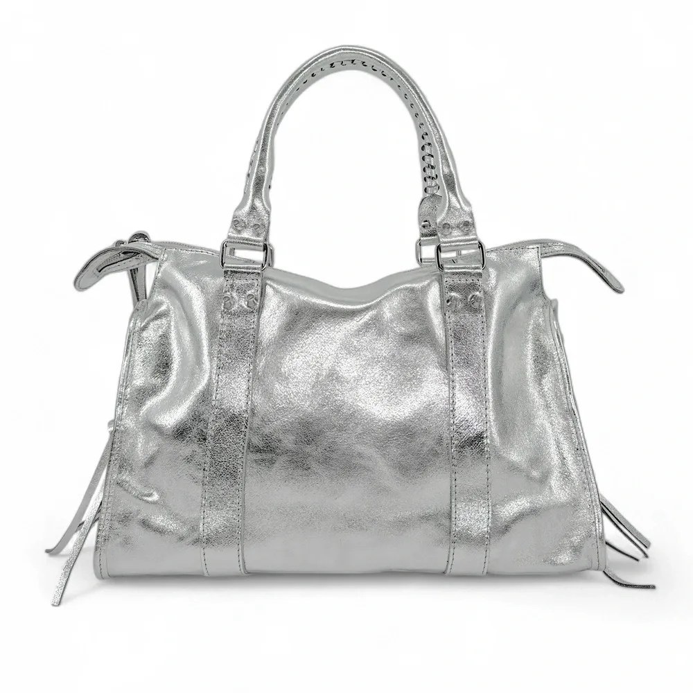 Sac à main en cuir irisé SANDSTORM SILVER Argent clair - Image 3